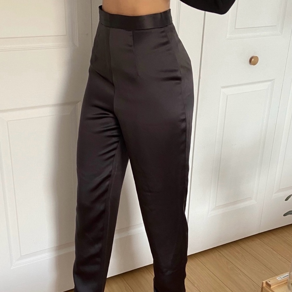 VINTAGE 100% Silk High Waisted Trousers -Size 2